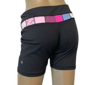 Lululemon Athletica Black and Pink Athletic Shorts